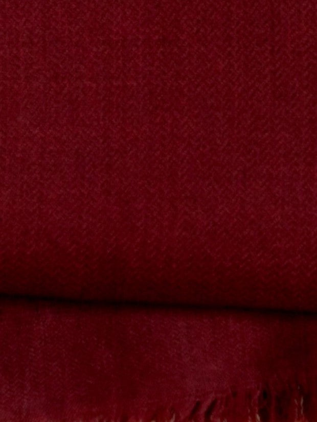 Solid Pure Merino Wool Shawl | Maroon