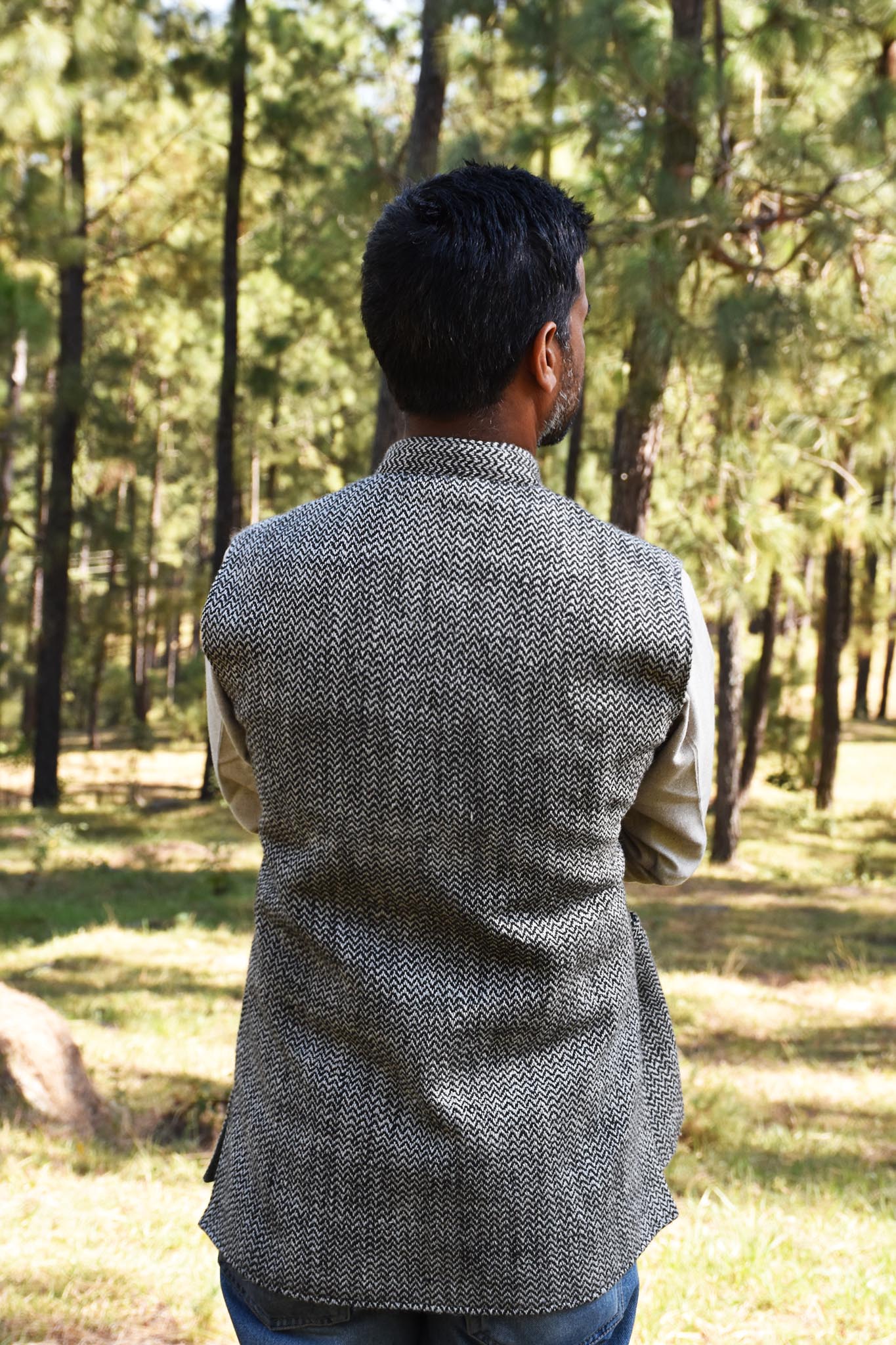 Warm Grey Merino Wool Sleeveless Jacket