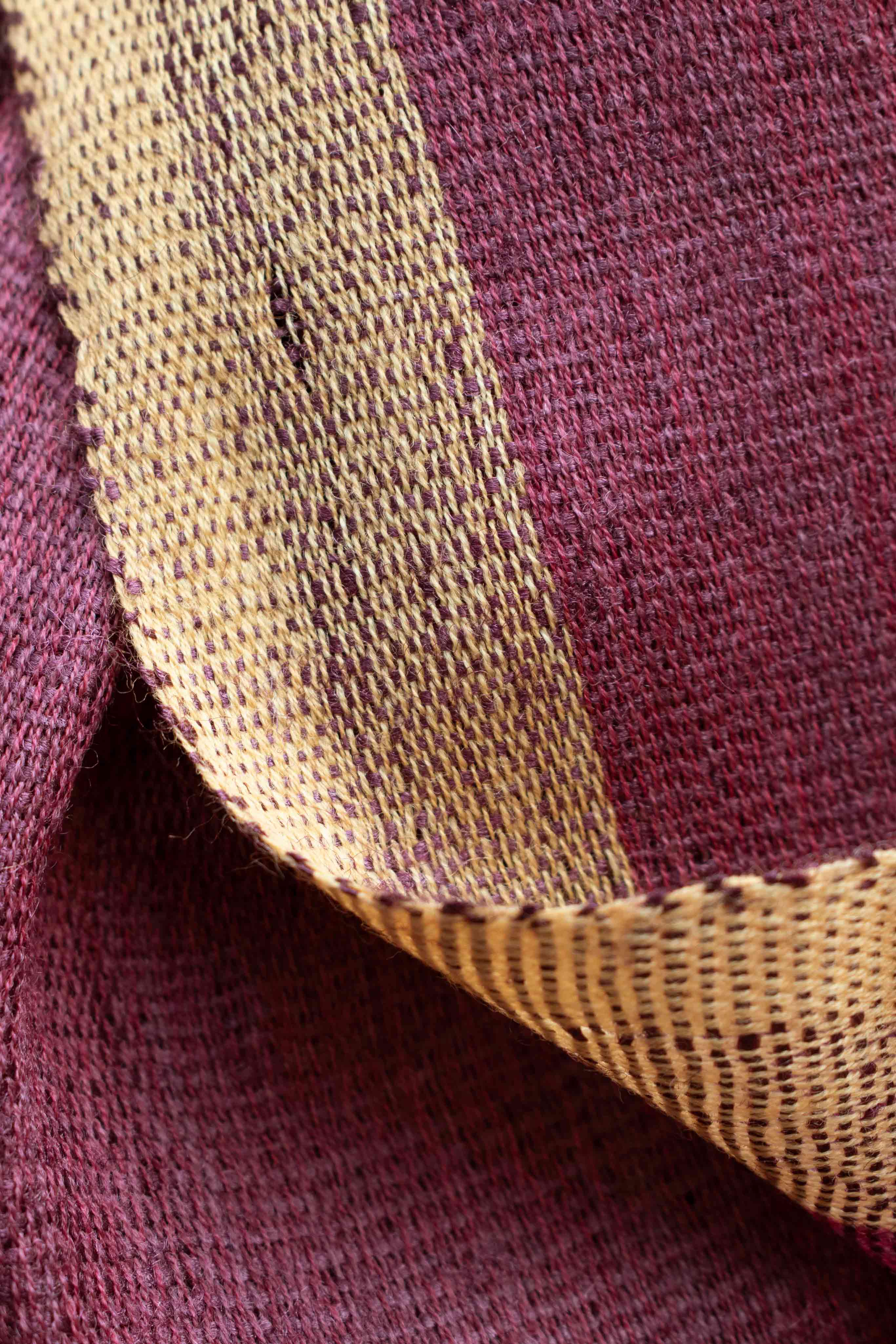 Primrose Eri Silk & Merino Wool Stole | Pink with Yellow border