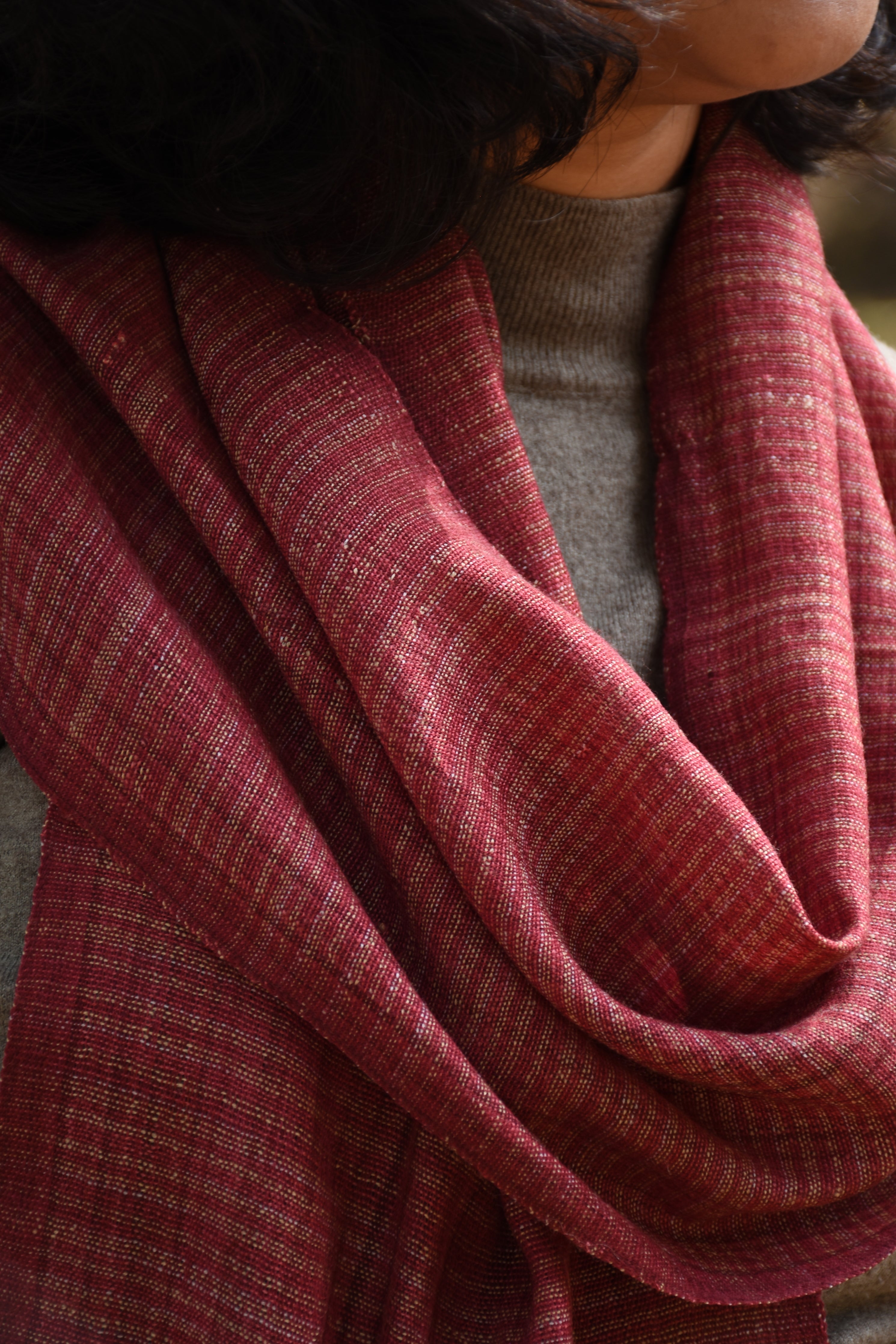 Carnival Stripes Merino Wool Scarf | Rio Red and White