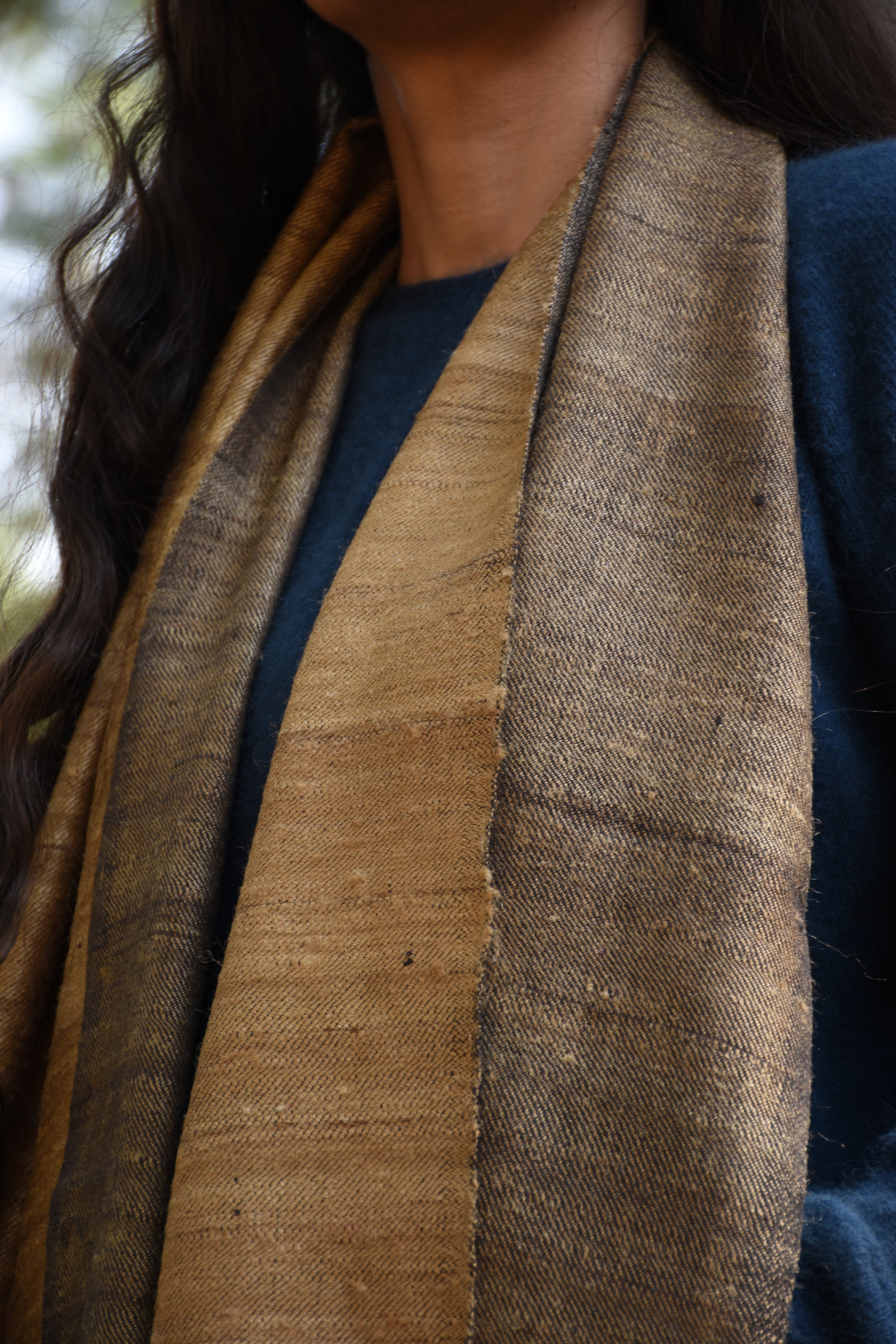 Crosswalk Silk & Wool Scarf | Black & Gold