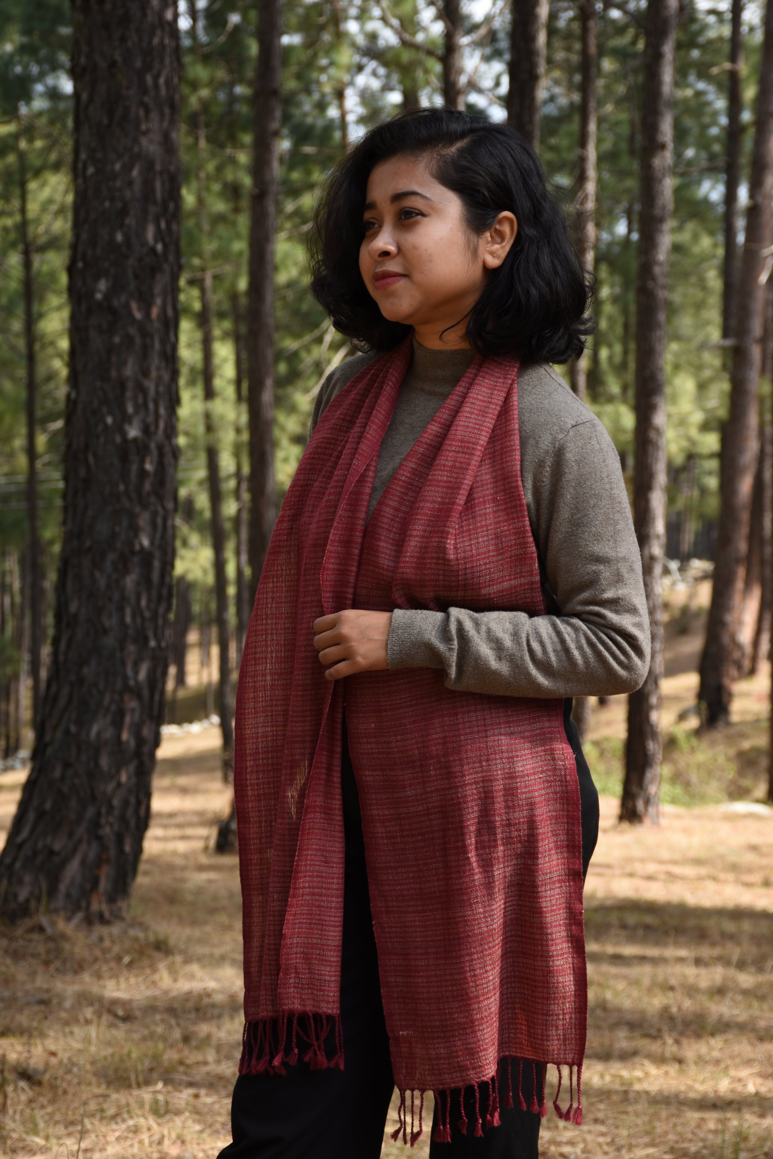 Carnival Stripes Merino Wool Scarf | Rio Red and White